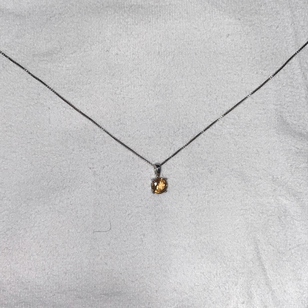 Silver November birthstone necklace